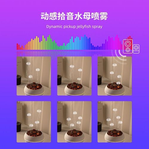 Circle Mist Flame Dynamic Diffuser, Essential Oil Diffuser, Dynamic Spray Volcano Humidifier with 2 Mist Mode, with Remote Control and Auto-Off Function for Bedroom Home Office