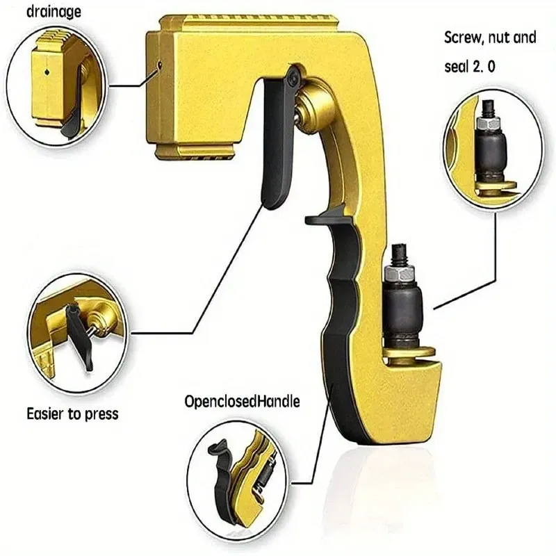 Champagne GunChampagne Gun for Parties Lightweight Plastic Sprayer with Adjustable rubber plugPortable Safe Beer Shooter for Birthdays WeddingsEasy Clean Reusable Golden