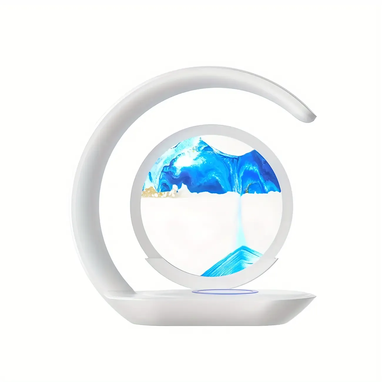 New Quicksand Painting Night Light Mobile Phone Wireless Table Lamp 3D Stereo Desktop Hourglass Decoration Atmosphere Night Light