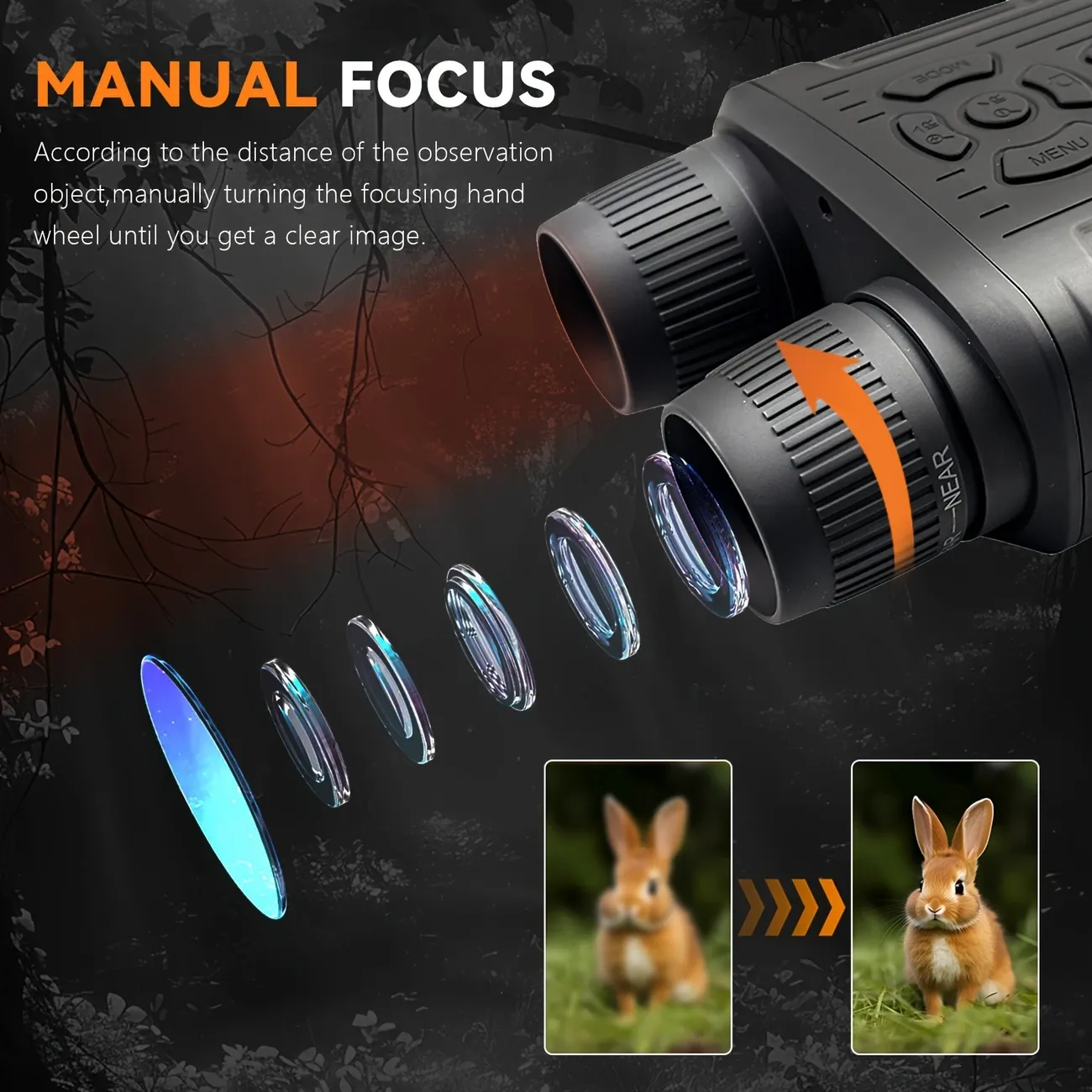 2.7K High-Resolution Night Vision Goggles - 3.0-inch Large Screen, 5X Digital Zoom, Infrared Night Vision, 32G Memory Card for Saving Photos and Videos - Ideal for Camping, Hunting, Safety, and Surveillance