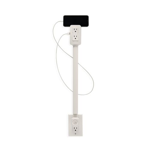 6-Outlet Extender with 4 USB Ports (3.4A Total) – Slim Space-Saving Design for Bedroom, Office & Travel | Surge Protector | Child-Safe Shutters