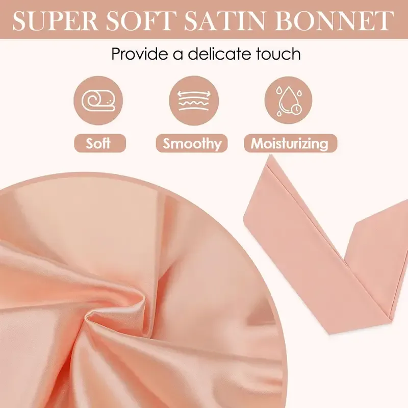 1pcs Layer Satin Bonnet Silk Bonnet for Sleeping Adjustable Hair Bonnet Night Sleep Cap for Women Hair with Tie Band 2025 New