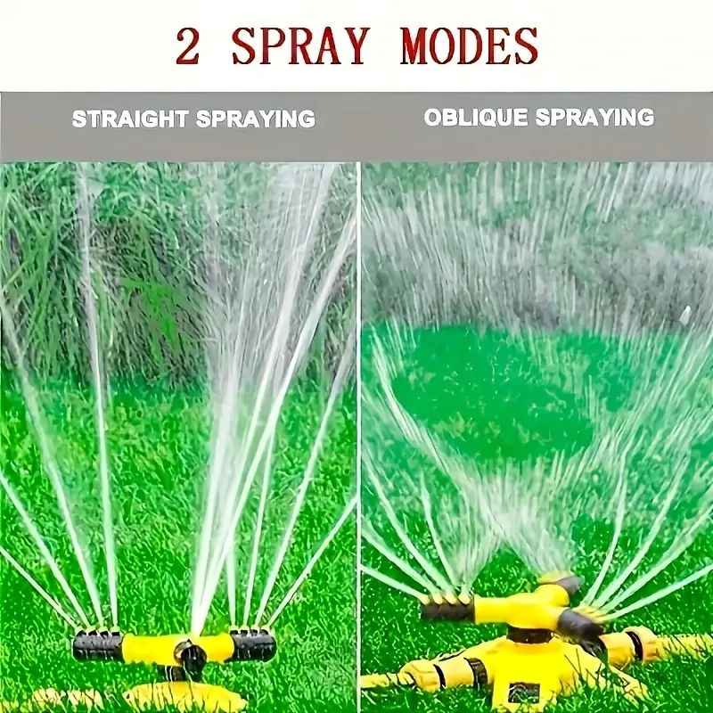 1pc Lawn AutomaticRotating Sprinkler -360 ° Rotating Sprinkler, 3 Manually Adjustable Rotating Arms Can Be Combined For Multiple Angles, Covering A Large Area For Garden Courtyard lawn Gardening automatic Irrigation or roof Cooling And Other Purposes