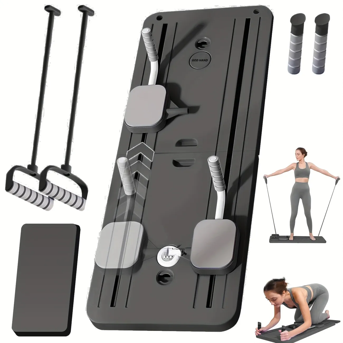 5-In-1 Pilates Board 5-In-1 Multifunctional Pilates Board - Foldable, Portable Pilates Reformer Machine for Home Workout - Purple