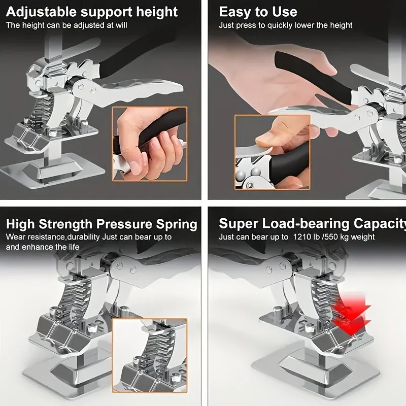 1pc Ultimate Effortless Jack - Effortless Plate Lifter, Precision Tile Adjuster, Door Board Safety Drywall Lifter, Multifunctional Manual Tool, Home Effort Helper, Portable Multifunctional Jac