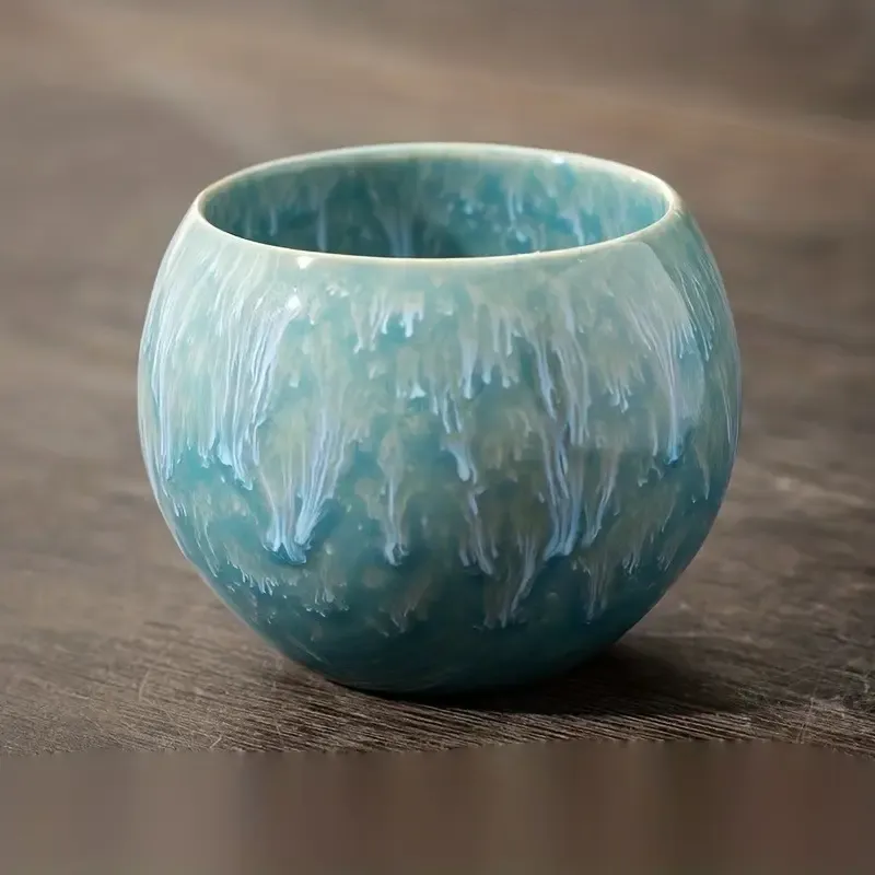 A Set of Wuyi Mountain Ceramic Tea Cups, Traditional Chinese Kiln Jian Five Elements Master Cups, High-end Kung Fu Tea Set, Single Large Sample Tea Cup