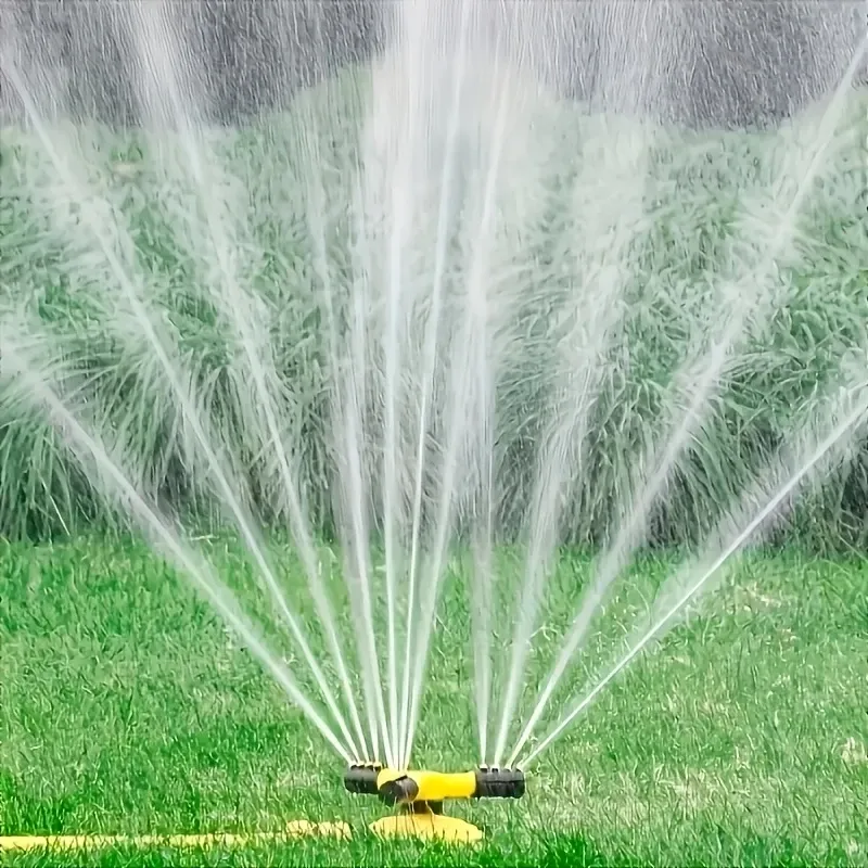1pc Lawn AutomaticRotating Sprinkler -360 ° Rotating Sprinkler, 3 Manually Adjustable Rotating Arms Can Be Combined For Multiple Angles, Covering A Large Area For Garden Courtyard lawn Gardening automatic Irrigation or roof Cooling And Other Purposes