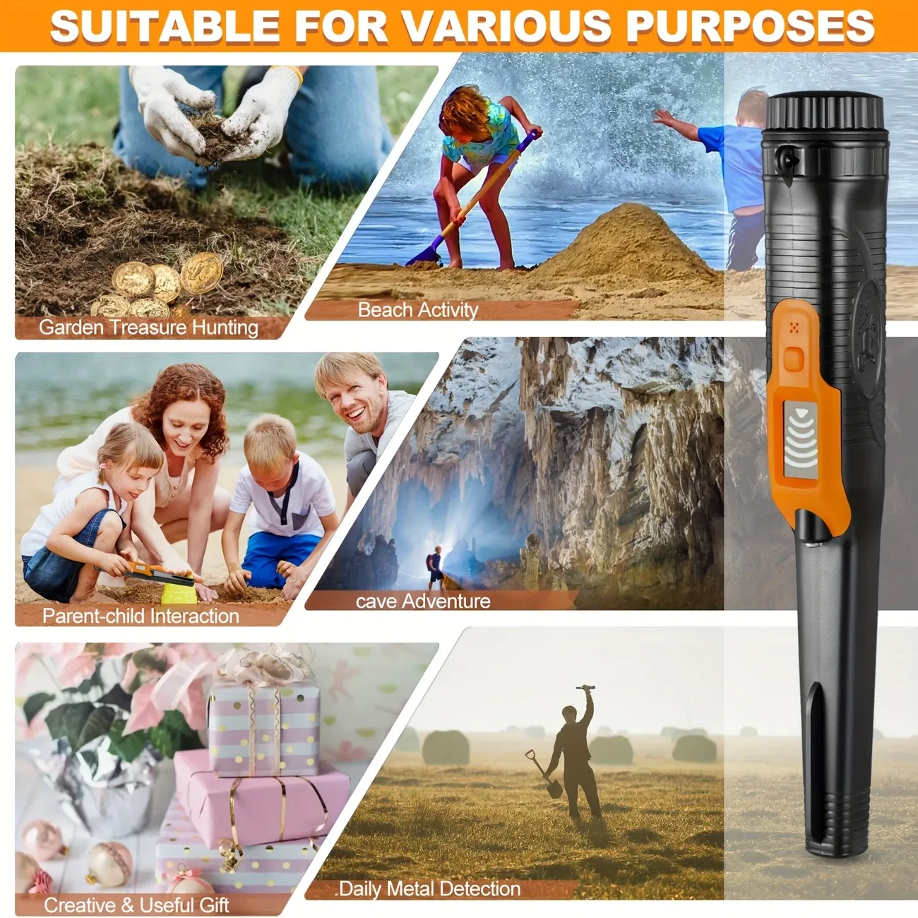 Metal Detectors For Adults For Professional For Beginners Metal Detector Wand Machine Handheld Small Positioning Stick Outdoor Treasure Hunt