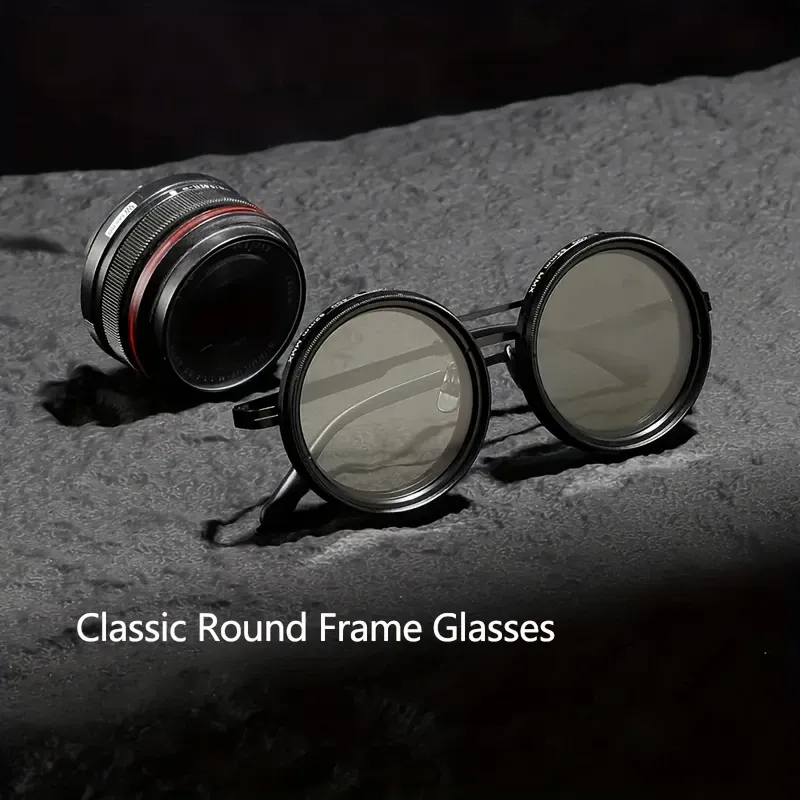 2025 Swivel Eyewear  Steampunk Inspired Swivel Lens Eyewear - Adjustable 9 Levels Of Brightness, Alloy Frame, Black With Gray Lenses, Outdoor Light Blocking Fashion Accessory, Fashion Statement Eyewear | Steampunk Eyewear | Alloy Frame Eyewear
