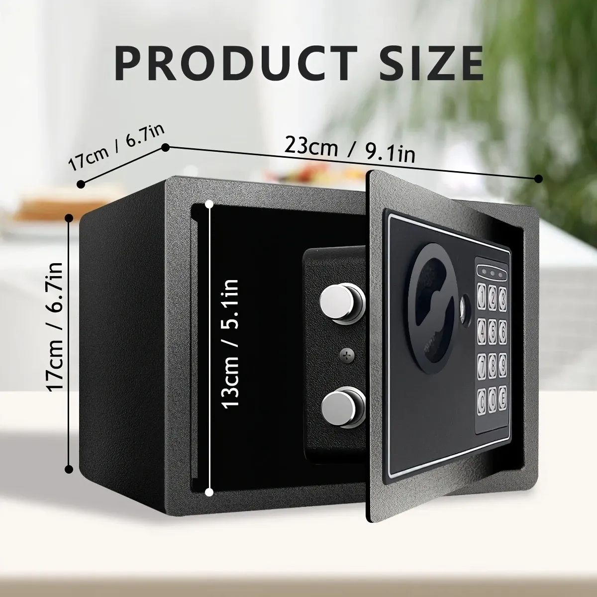 Money Storage Locker for Home with Sensor Light & Money Bag, Security Storage Locker for Money Safe with Keys & Pass Code, Lock Box with Digital Keypad, Storage and Home Organization