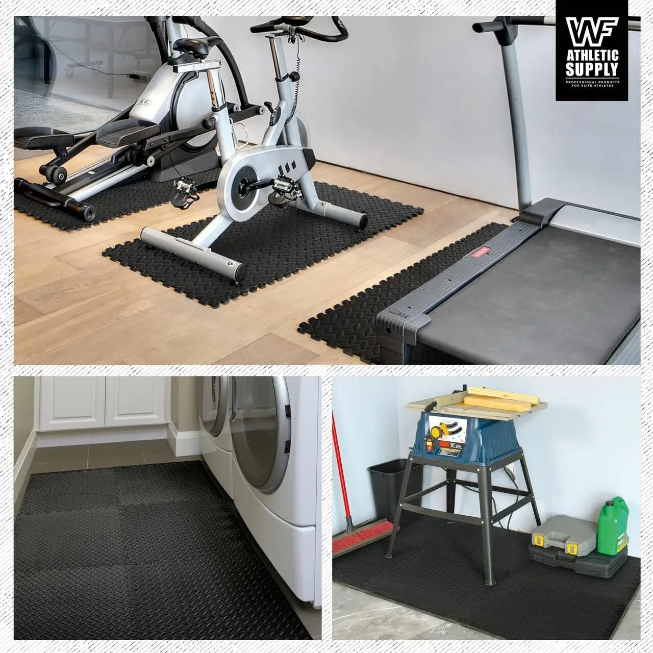 24pcs CAPHAUS 0.5 Inch Thickness Multipurpose EVA Foam Floor Tiles, 24-Inch x 24-Inch Interlocking Floor Mat for Indoor Gym and Home Use, Covers 96 SQ. FT