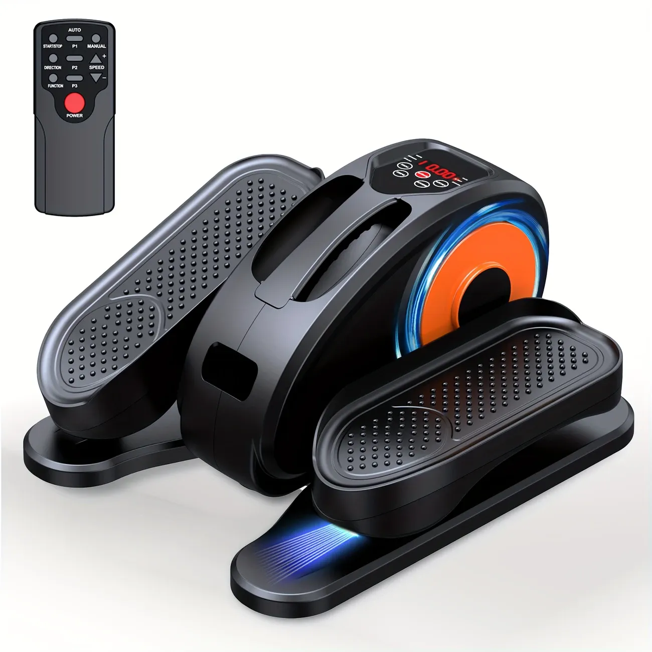 Portable Elliptical Machine Quiet & Portable Under Desk Elliptical Machine, Ellipse Leg Exerciser for Seniors Fully Assembled | Electric Seated Pedal Exerciser with Remote Control & 12 Adjustable Speeds