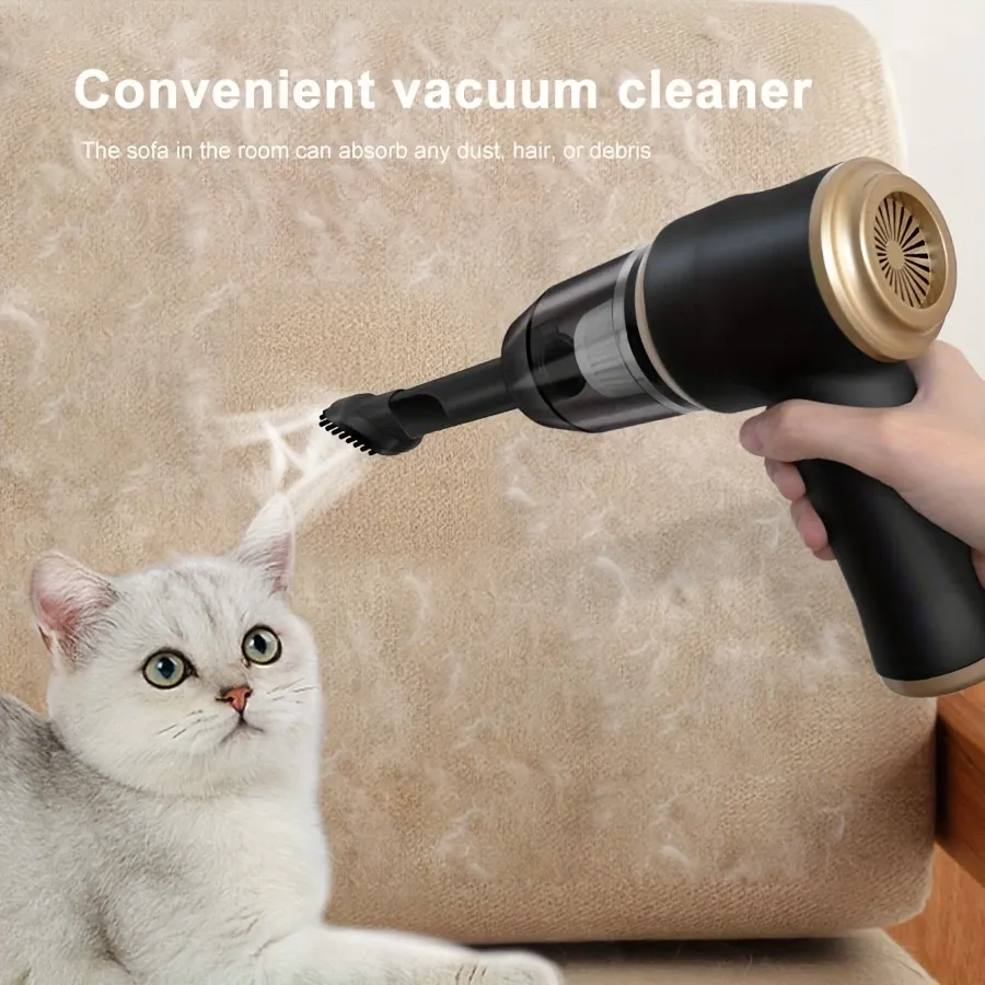 Portable Vacuum Cleaner - Rechargeable 2000*2mAh Battery, 5000Pa Suction Force, Integrated Blowing and Suction, Multifunctional High-Power Small Home Appliance for Automobiles and Households