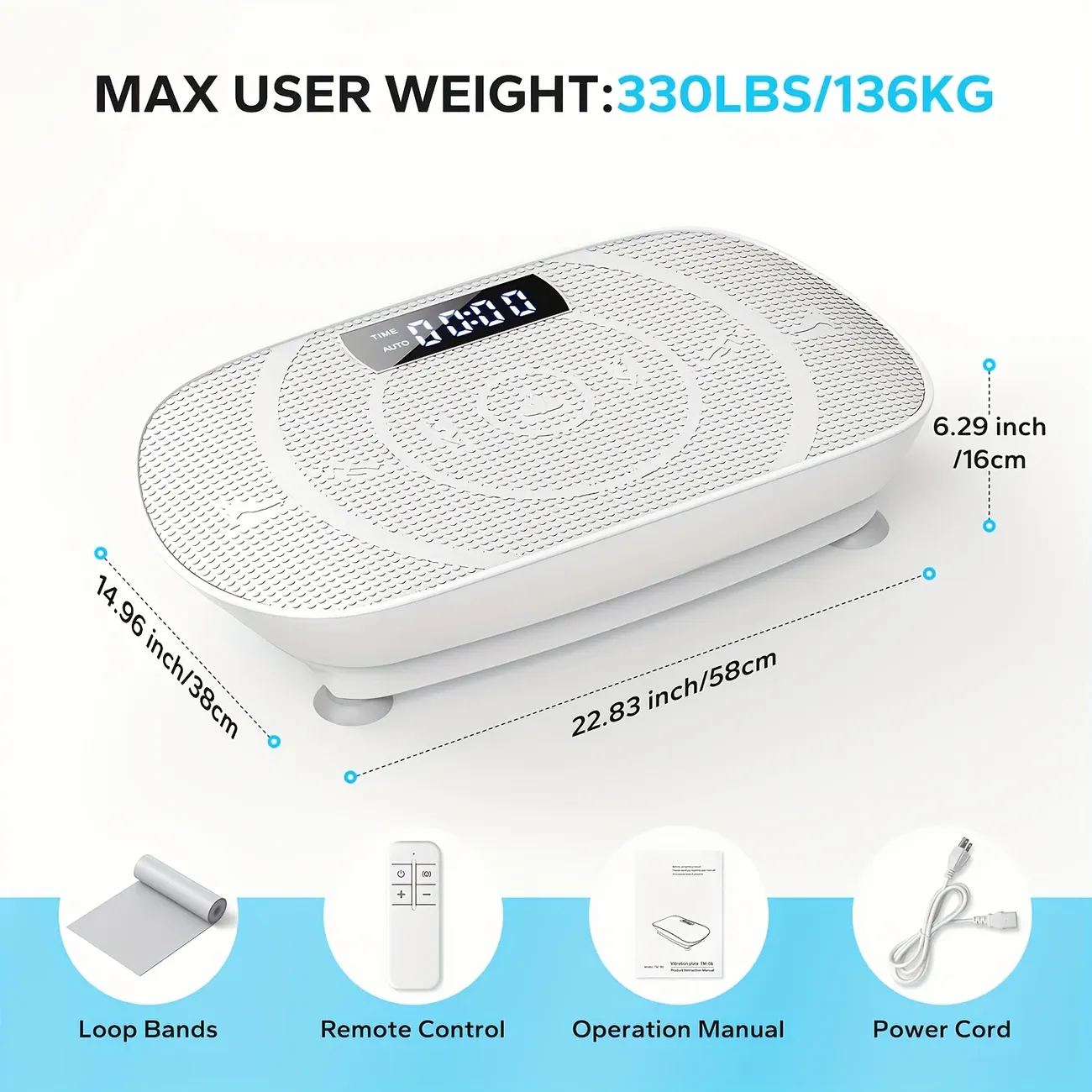 Vibration Plate|Whole Body Workout Silent Motor Speed Control Vibration Plate Exercise Machine, Whole Body Workout Power Vibrate Fitness Platform | For Shaping, Gifts For Family, Workout Equipment For Home Gym, Home Use, Without Battery