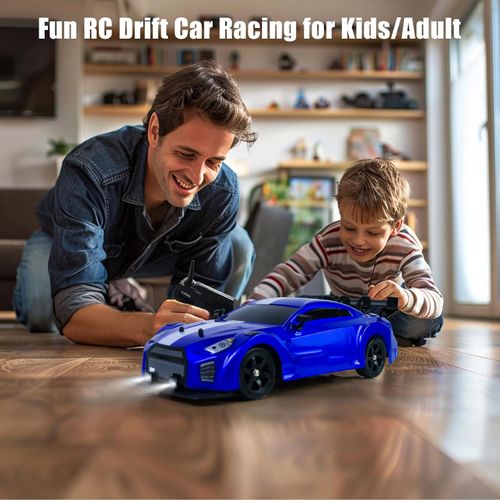 Remote Control Car RC Drift Car 1：16 Scale 4WD and High Speed RC Car 2.4GHz with LED Lights Spray Racing Toy Car for Adults Boys Girls Kids Birthday , Blue