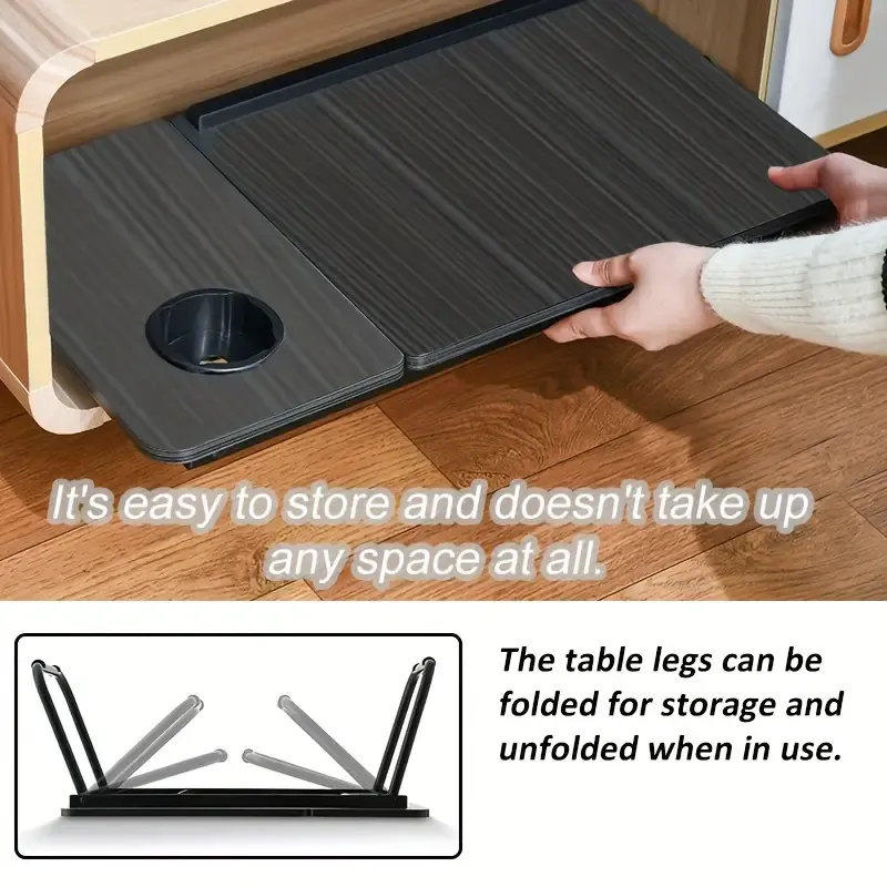 1 Multifunctional Adjustable Folding Table, 5 Corner Lift And Lower Casual Reading Table with Cup Holder, Anti-slip Strip, Portable Folding Laptop Desk Stand, Dormitory and Living Room,Bedroom,Youngsters's Study Table, Laptop Table,Bedside Table,Sofa Table