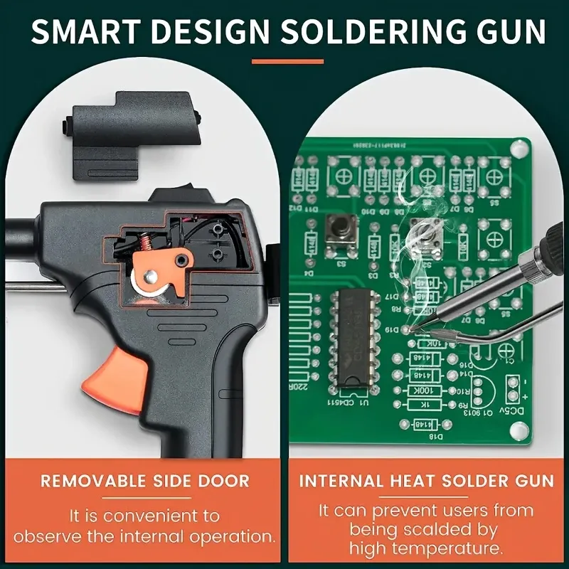 Handheld Automatic Soldering Gun with Adjustable Rubber Bracket for Circuit Boards, DIY Projects & Electronics Repair – Ergonomic Design, Precision Control, and Comfortable Grip