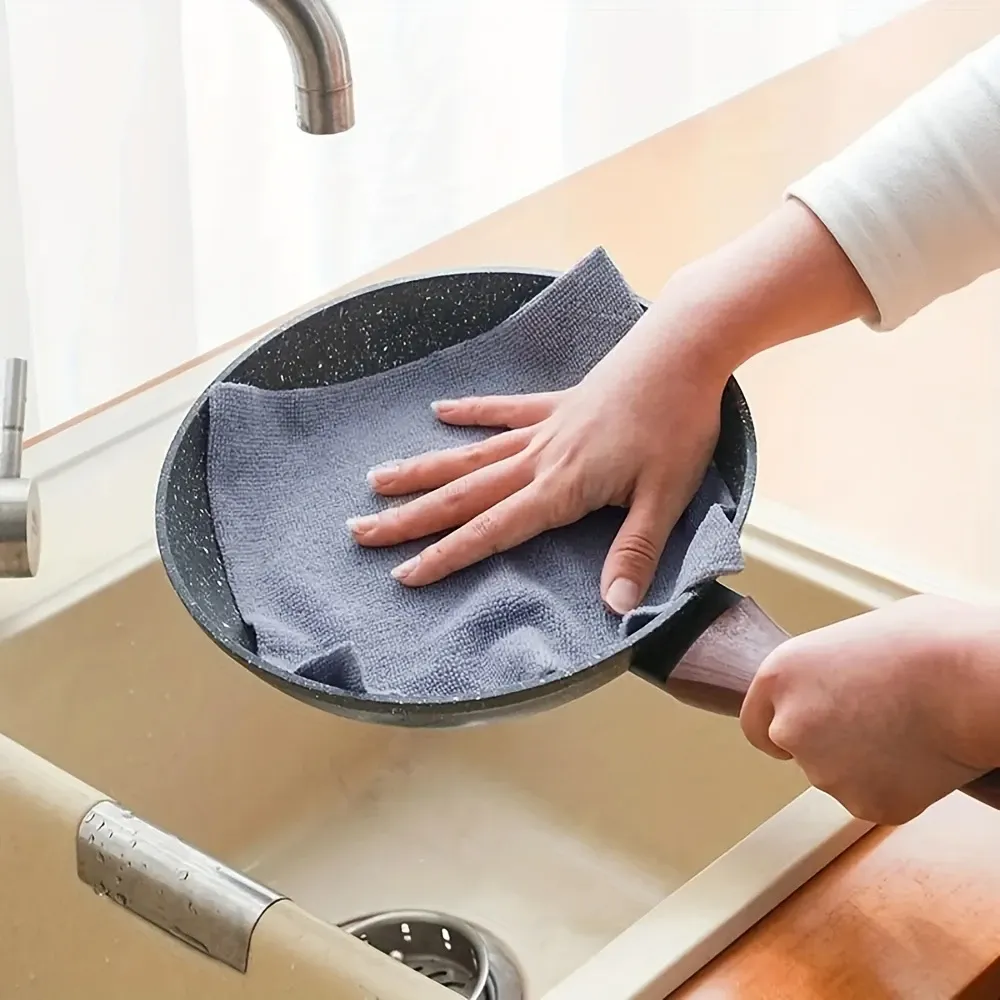 50pcs 1roll Reusable Microfiber Cleaning Cloths, Absorbent & Rust-Proof Kitchen Towels, Multipurpose Household Cleaning Supplies, Home Kitchen Cloth, Microfiber Towel Roll, Dishcloth Replacement, Cleaning Tools