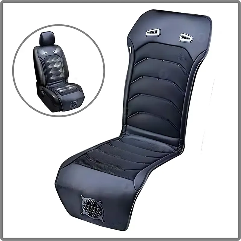 Zone Tech Cooling Car Seat Cushion Black 12V Automotive Massager Car Seat Cooler Pad Air Conditioned Seat Cover. Perfect for summer Road Trips