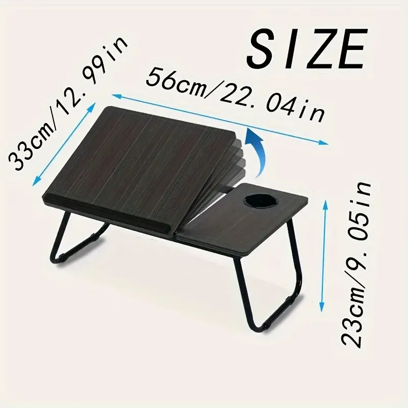 1 Multifunctional Adjustable Folding Table, 5 Corner Lift And Lower Casual Reading Table with Cup Holder, Anti-slip Strip, Portable Folding Laptop Desk Stand, Dormitory and Living Room,Bedroom,Youngsters's Study Table, Laptop Table,Bedside Table,Sofa Table