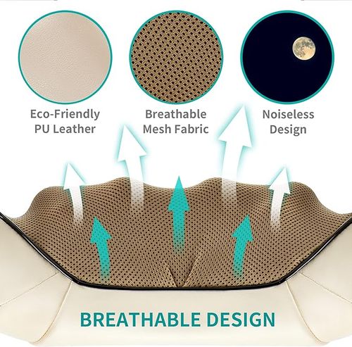 Shiatsu Neck and Back Massager with Soothing Heat, Electric Deep Tissue 3D Kneading Massage Pillow for Shoulder, Leg, Full Body Muscle Pain Relief, Car, Office and Home Use
