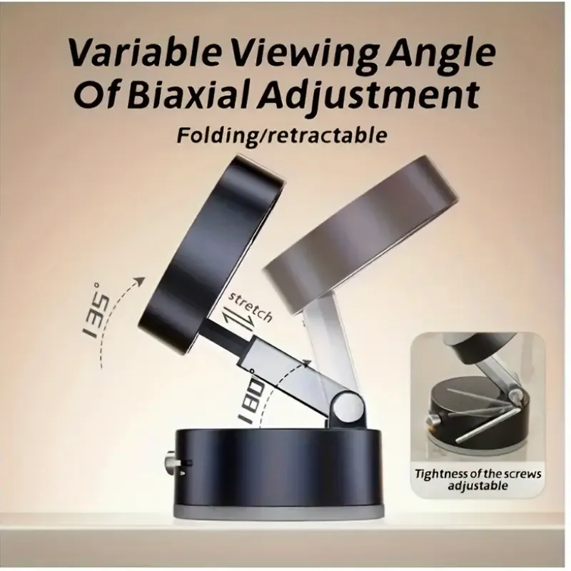 360° Rotatable Magnetic Mobile Phone Holder, Vacuum Magnetic Suction Cup Folding Rotating Bracket, Foldable And Adjustable Multi-functional Vacuum Suction Cup Bracket, With Double-sided Magnetic Design, Suitable For Various Environments.