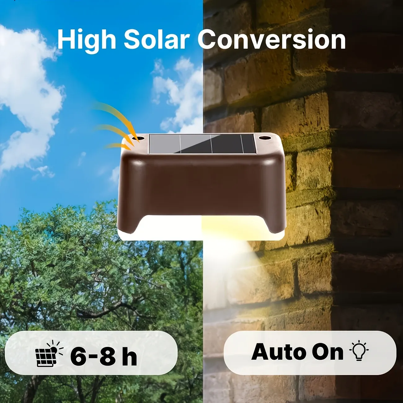 20-Pack LED SolarStep Lights Outdoor, Solar Powered Stairights with LightSensorControl, Warm LEDights, Landscapeighting Fixtures ForStairs, Steps, Fences, Gardens.Balconies, Yards, Courtyards, Pathways, Available In Black, Christmas, Thanksgiving, New Year, Valentine's Day Gifts