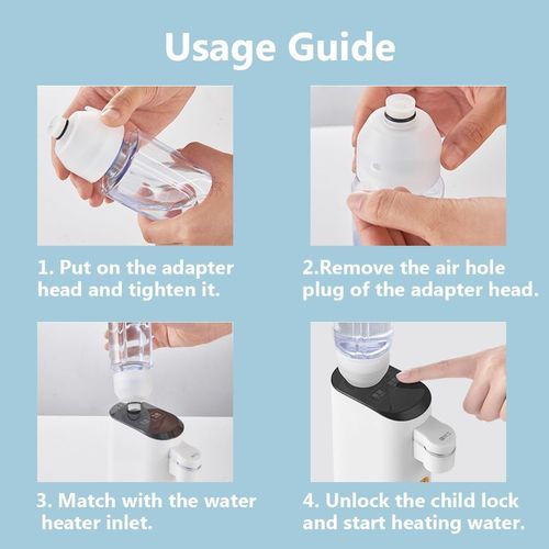 Mini Portable Instant Hot Water Dispenser - 1200W, 3s Quick Heating, 5 Adjustable Temperatures for Bottled Water
