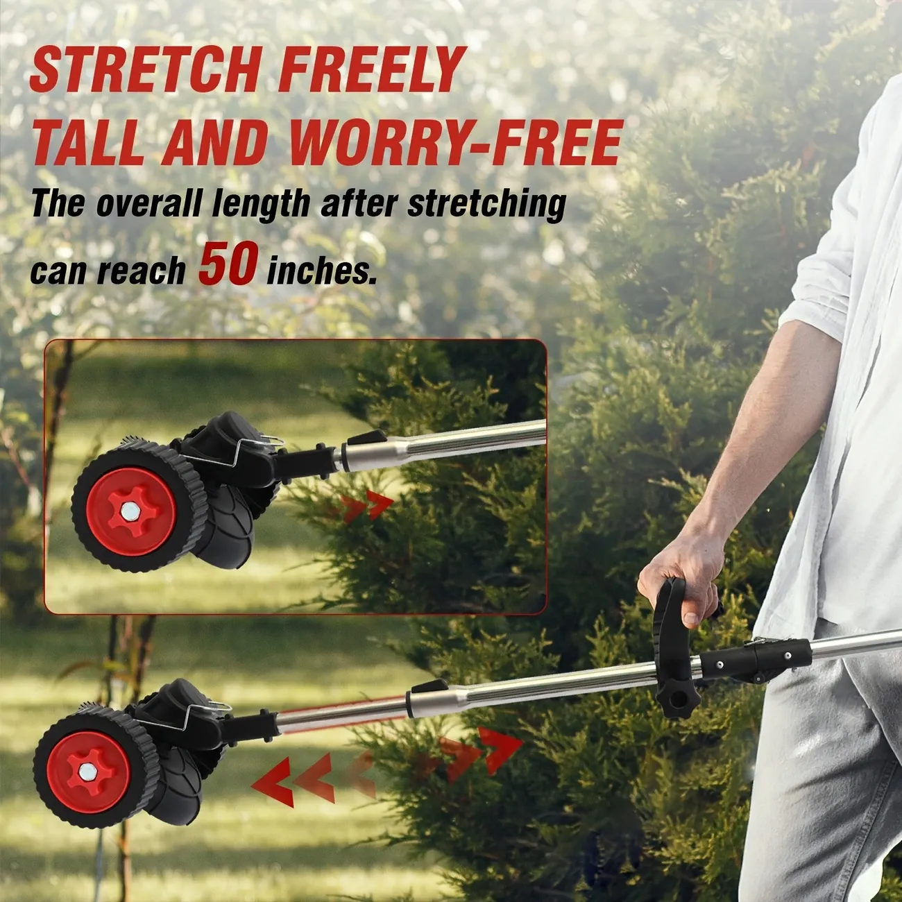 Powerful 24V Cordless Electric Weed Eater, 4-in-1 Versatility with Lawn Trimmer, Wheel Edger, Mini-Mower, and Brush Cutter Functions. Equipped with Multiple blades and String Trimmer for Lawns, Yards, and Gardens