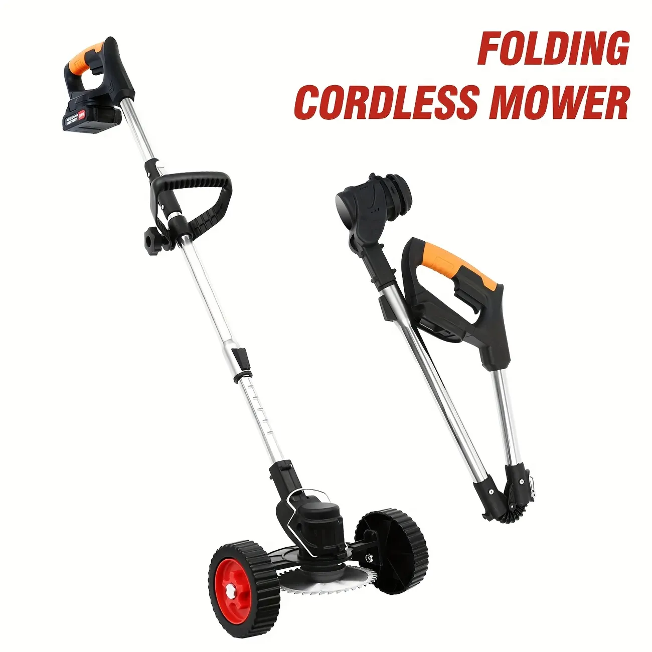 Powerful 24V Cordless Electric Weed Eater, 4-in-1 Versatility with Lawn Trimmer, Wheel Edger, Mini-Mower, and Brush Cutter Functions. Equipped with Multiple blades and String Trimmer for Lawns, Yards, and Gardens