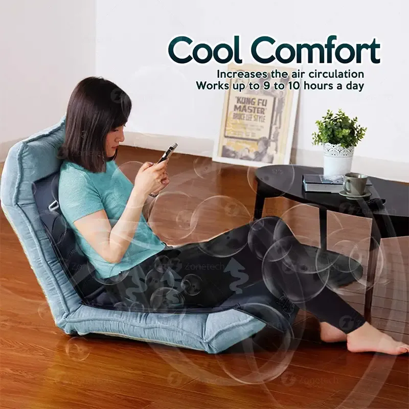 Zone Tech Cooling Car Seat Cushion Black 12V Automotive Massager Car Seat Cooler Pad Air Conditioned Seat Cover. Perfect for summer Road Trips