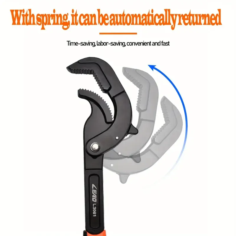 10 Inch & 14 Inch Multi-Functional Universal Wrench Set, Durable Metal Construction, Anti-Corrosion, Shock-Resistant, Break-Resistant, with Adjustable Jaw for Plumbing and Pipe Repair