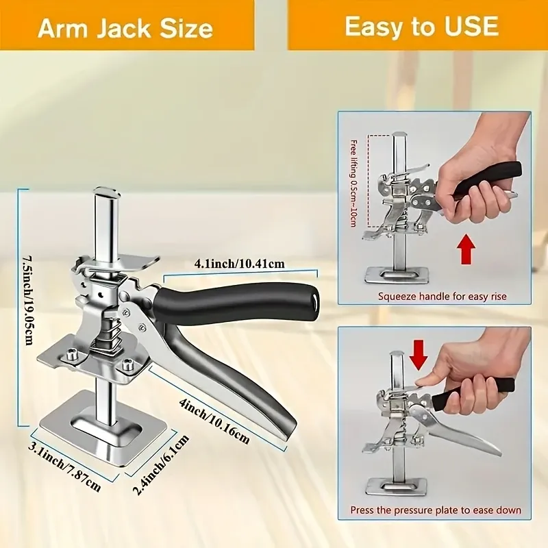 1pc Ultimate Effortless Jack - Effortless Plate Lifter, Precision Tile Adjuster, Door Board Safety Drywall Lifter, Multifunctional Manual Tool, Home Effort Helper, Portable Multifunctional Jac