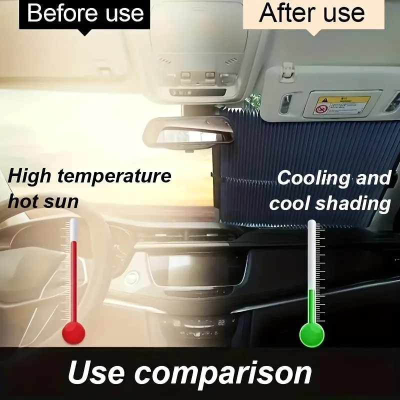 Easy Stick-On Installation, Blackout Curtain For Front Window, Car Sunshade