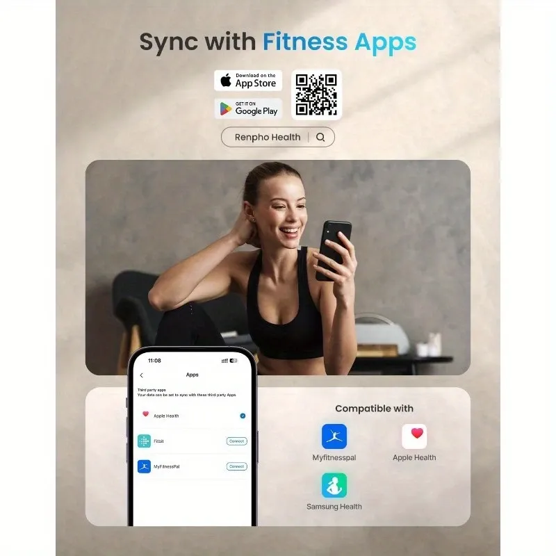 Scale for Body Weight Digital Weighing Elis Scales with Body Fat FSA HSA Eligible Smart Wireless Body Fat Measurement Device Body Composition Monitor with Smart App 396lbs