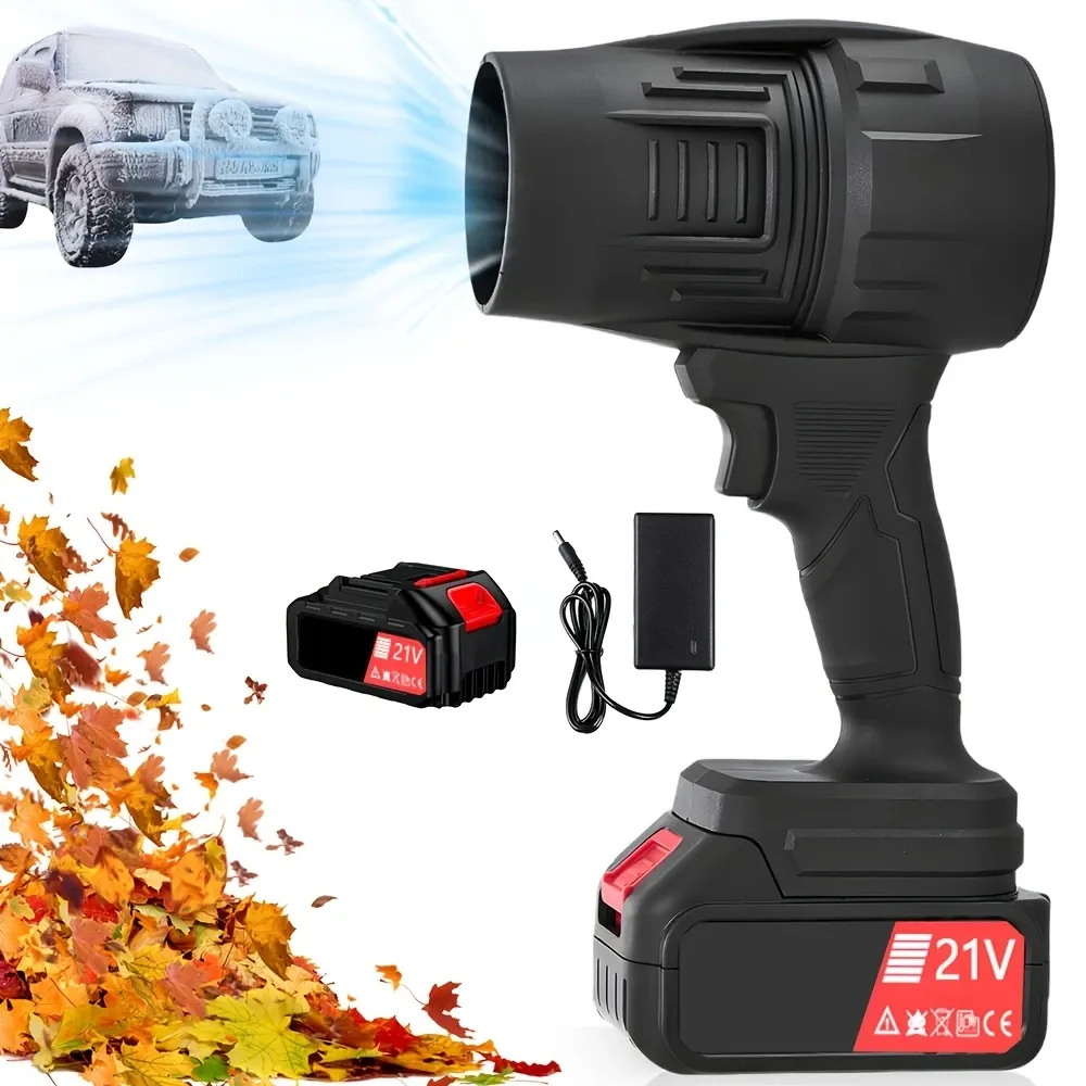 21V Mini Hand-held Electric Dust Remover Storm Blower  Hand-held Wireless Powerful Fan, Car Drying Blower, Turbine Fan Portable Outdoor Defoliation Dust Remover, Lawn Snow Remover, Car Cleaning Dust Blower, Birthday Or Holiday Gift