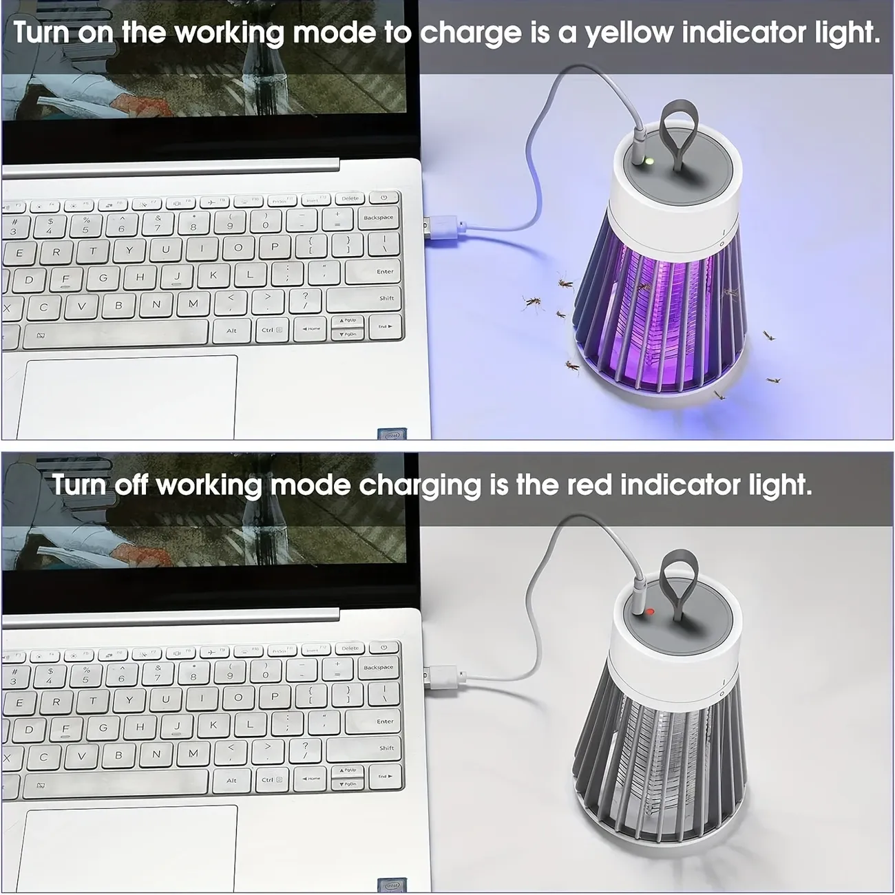Bug Zapper, Mosquito Zapper Fly Trap Mosquito Killer Lamp USB Electric Radiationless LED Mute Bed Bug Killer Indoor for Mosquito Insect Gnat Moth Fruit Flies