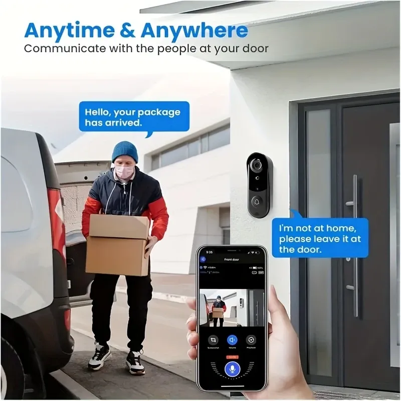 Tuya Smart Waterproof AC Long Power Video Doorbell Wireless Remote Camera Home HD Monitoring