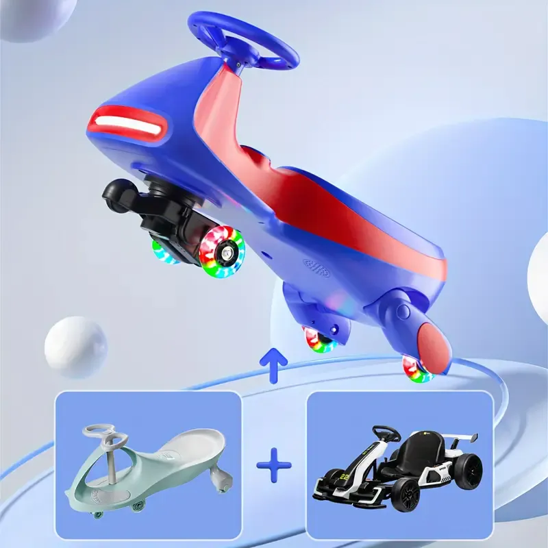 Easter Gifts Electric 2 in 1 Electric Wiggle Car with Pedal, Rechargeable Battery, 6V  2 Speed Ride on Toy, Anti-Rollover, Flashing Wheels | for Ages 3 And Up, 150 Lbs, Pink, Easter Gifts for Kids