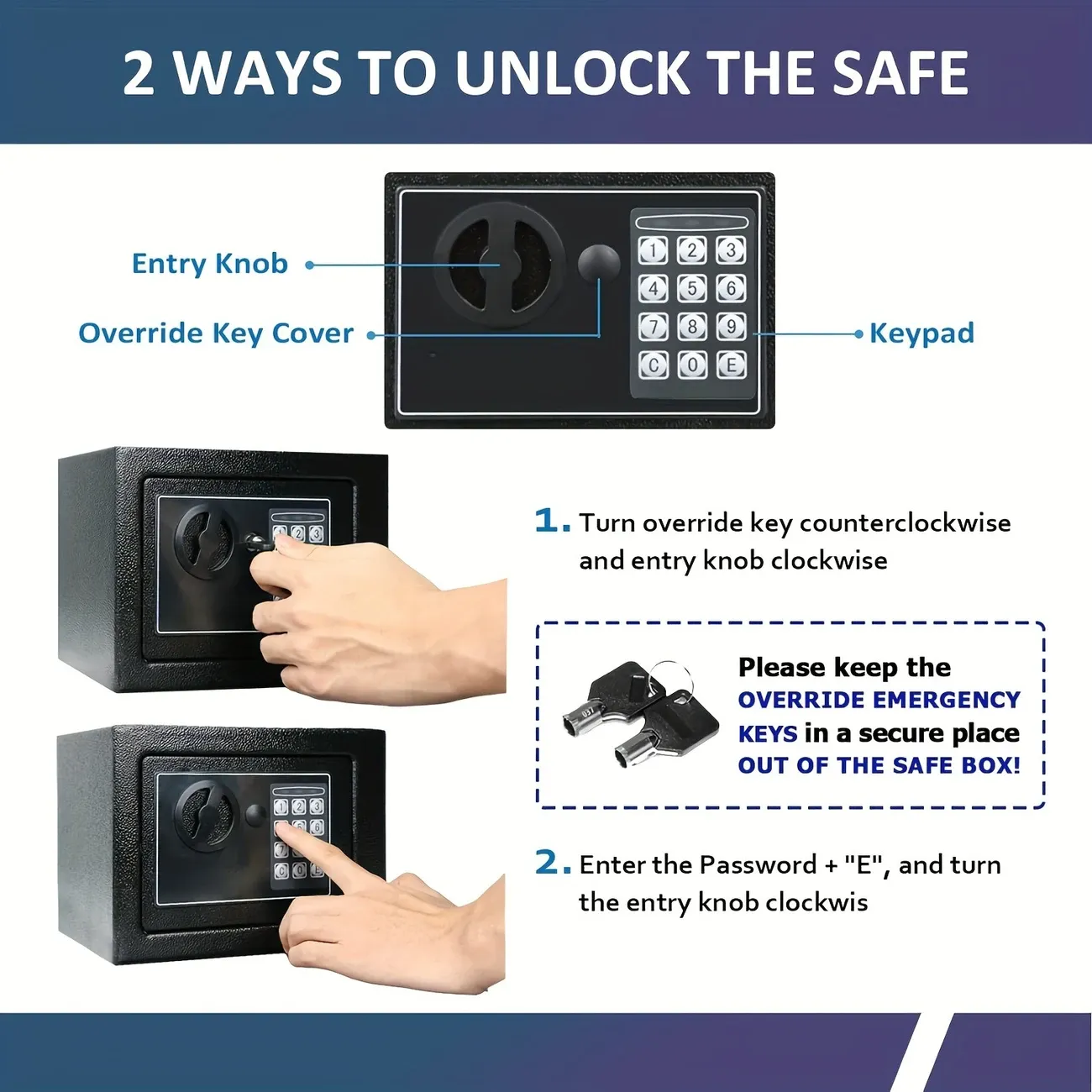 Money Storage Locker for Home with Sensor Light & Money Bag, Security Storage Locker for Money Safe with Keys & Pass Code, Lock Box with Digital Keypad, Storage and Home Organization