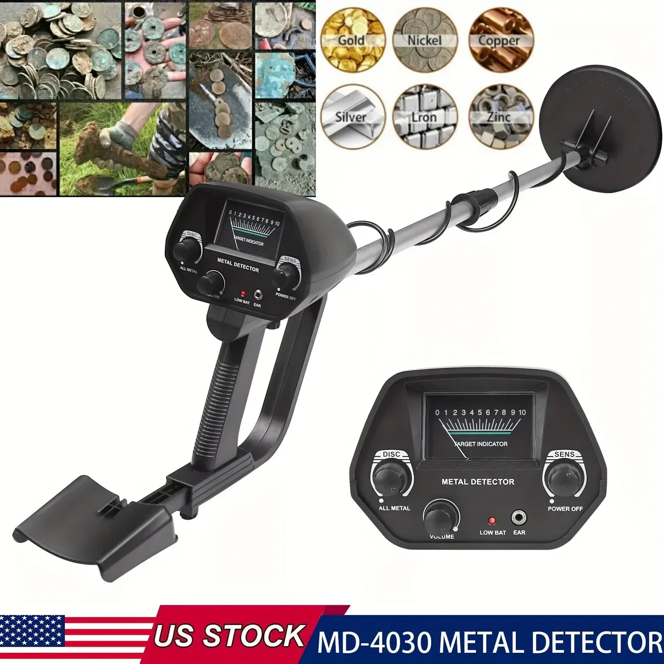 12 Inch High-Sensitivity Coil Golden Digger Deep Search Metal Detector - Adjustable Sensitivity, Advanced LCD Display, Accurate Treasure Hunter for Beginners And Professionals - Suitable for Finding Lost Jewelry And Coins, Beach Treasure Finder Handheld Underground Metal Detector