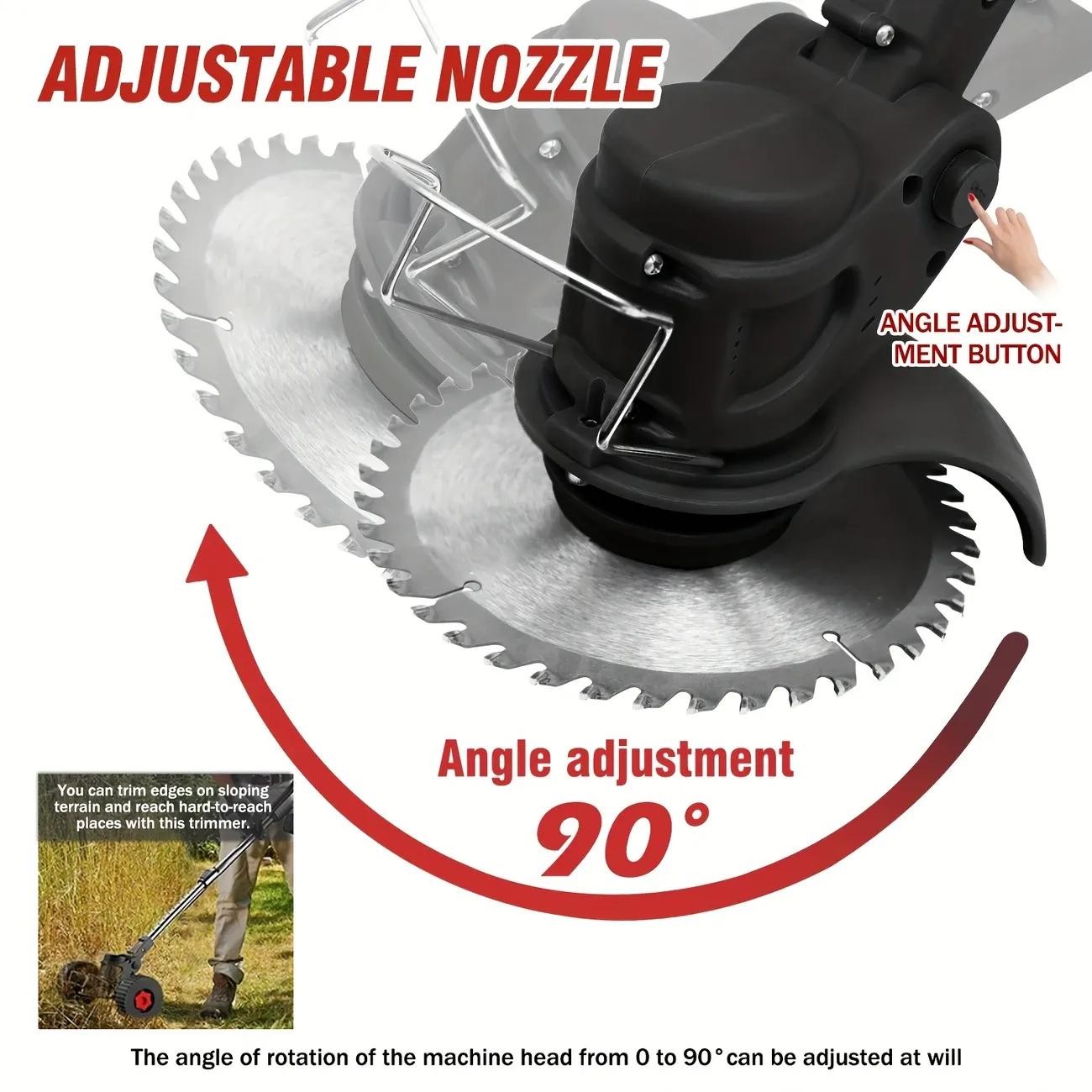 Powerful 24V Cordless Electric Weed Eater, 4-in-1 Versatility with Lawn Trimmer, Wheel Edger, Mini-Mower, and Brush Cutter Functions. Equipped with Multiple blades and String Trimmer for Lawns, Yards, and Gardens