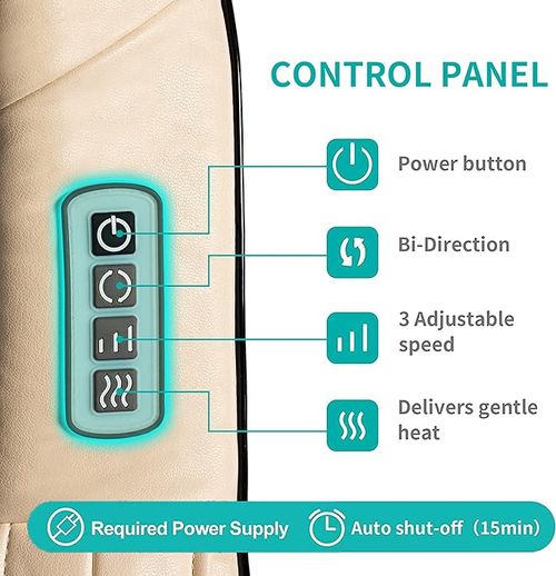 Shiatsu Neck and Back Massager with Soothing Heat, Electric Deep Tissue 3D Kneading Massage Pillow for Shoulder, Leg, Full Body Muscle Pain Relief, Car, Office and Home Use
