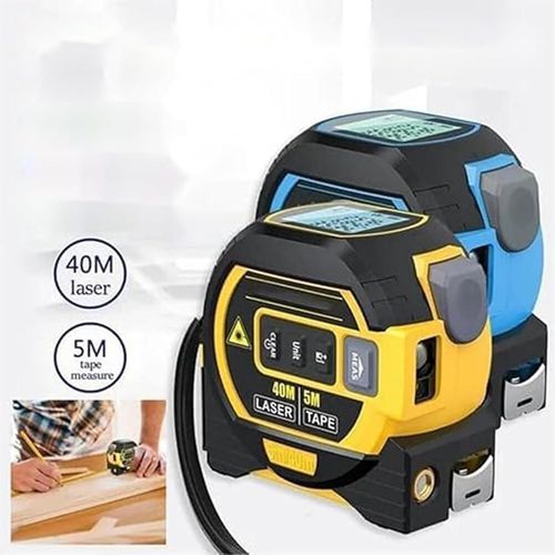 The Almighty Ruler 3-in-1 Laser Measuring Tape, Almighty Ruler, Almighty Tools Tape Measure, The Almighty Ruler, 3 in 1 Laser Rangefinder Tape Measure Almighty Tools (40cm,Yellow)