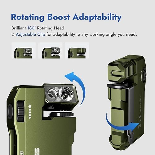 G5 Rechargeable EDC Flashlight, Powerful RGB Flashights, 400 Lumens Portable Flat Mini Flashlights, IP68 Waterproof Multi-Mode Magnetic Small Keychain Flashlight for Camping, Emergency