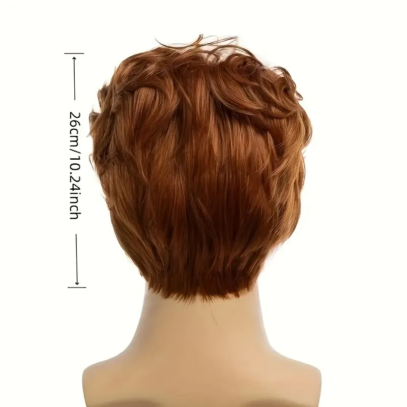 Men Wigs Short Orange Wig Synthetic Heat Resistant Halloween Cosplay Wig