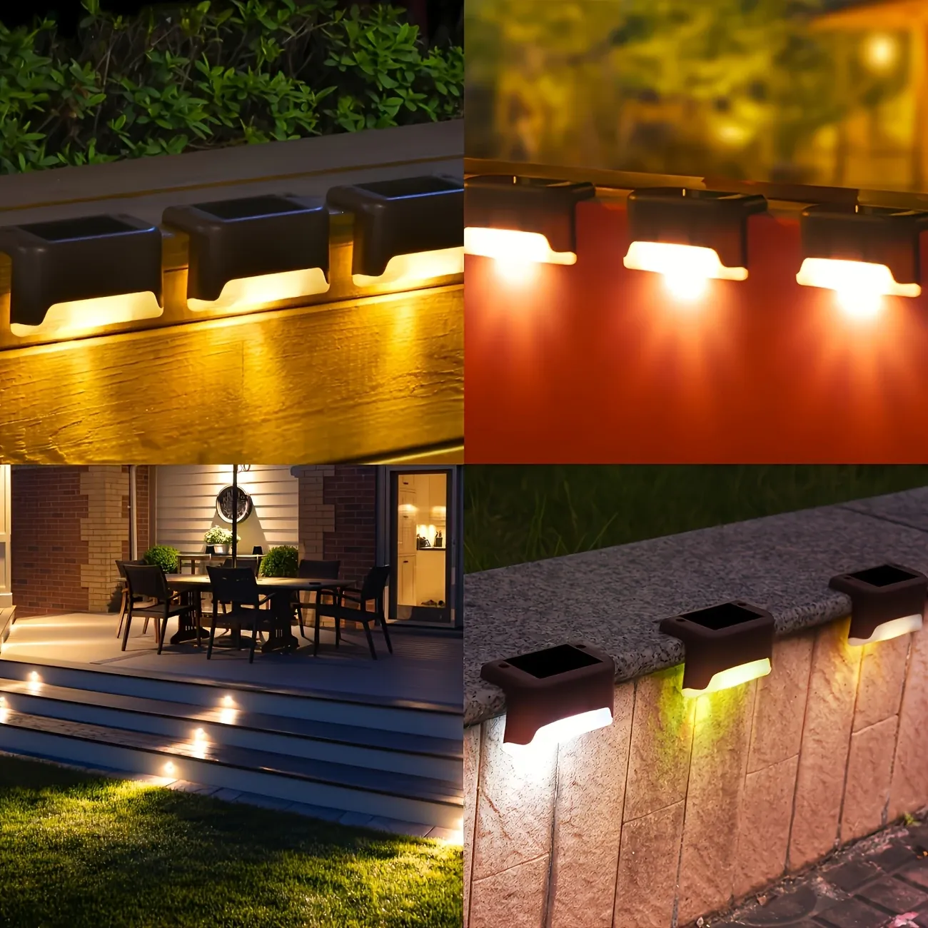 20-Pack LED SolarStep Lights Outdoor, Solar Powered Stairights with LightSensorControl, Warm LEDights, Landscapeighting Fixtures ForStairs, Steps, Fences, Gardens.Balconies, Yards, Courtyards, Pathways, Available In Black, Christmas, Thanksgiving, New Year, Valentine's Day Gifts