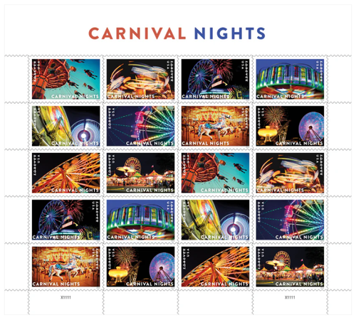 2024 Carnival Nights Forever First Class Postage Stamps