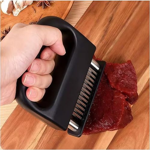 Buy One Get One Free - 8 Pieces Stainless Steel Meat Tenderizer - Instant Tenderizing, Dishwasher Safe, with Safety Storage Cover
