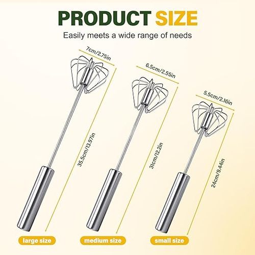 Buy One Get One Free - Stainless Steel Semi-Automatic Manual Egg Beater - Fast and Durable - Perfect for Eggs, Batter or Cream - Easy Smooth Beating 🍳
